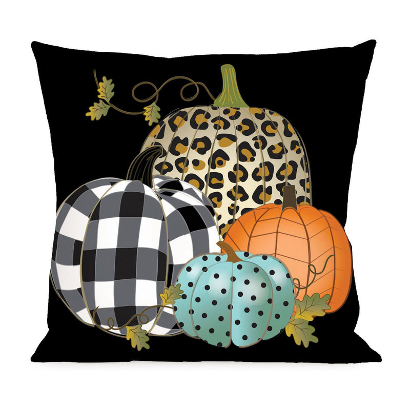 Mixed Print Pumpkins Interchangeable Pillow Cover,4plc415