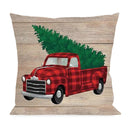 Holiday Plaid Truck Interchangeable Pillow Cover,4plc423