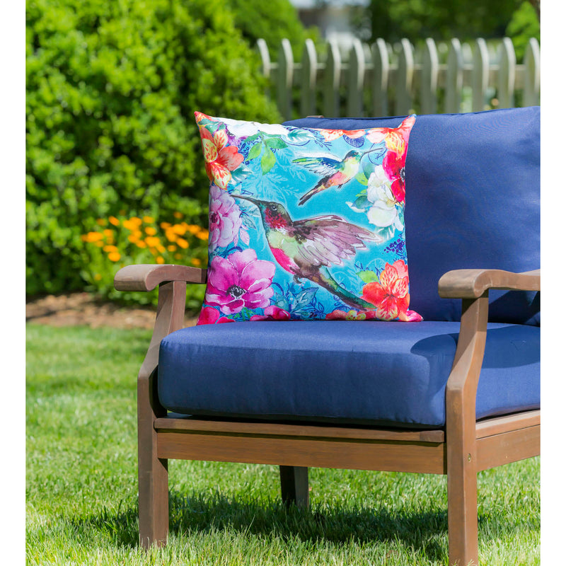 Bright Flowers and Hummingbirds Interchangeable Pillow Cover,4plc435