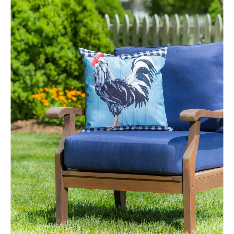 Black and White Rooster Interchangeable Pillow Cover,4plc445