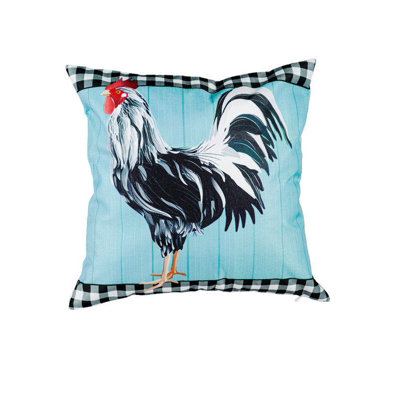 Black and White Rooster Interchangeable Pillow Cover,4plc445