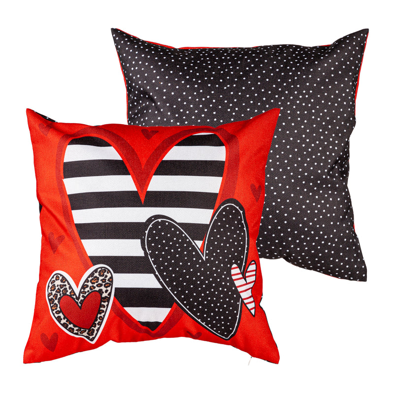 Patterned Heart 18" Interchangeable Pillow Cover,4plc511