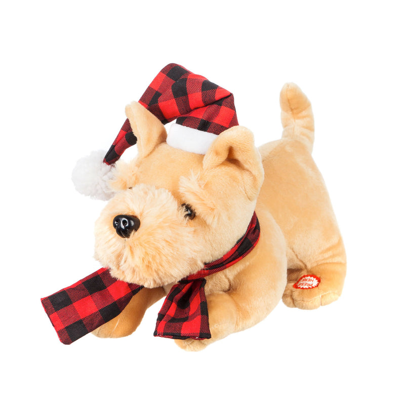 7''  Tall Animated Musical Plush, Wagging Dog with Hat