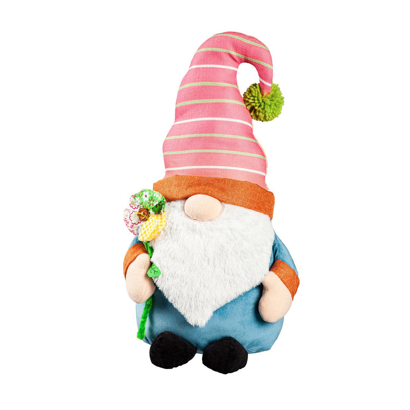 9.5" x 18" Gardening Gnome Shaped Pillow,4sp7943