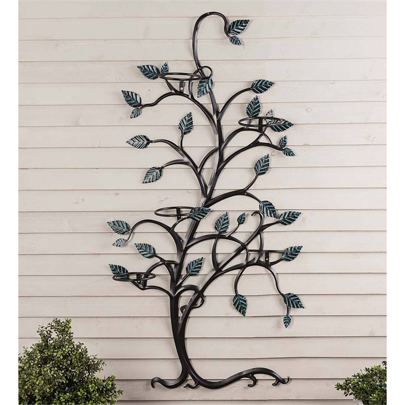 Hanging Tree Trellis with Pot Holders, 71.25"x37.5"x9"inches