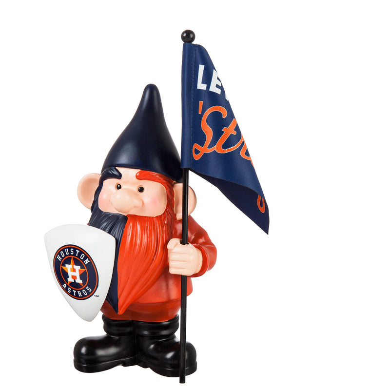 Houston Astros, Flag Holder Gnome, 6.13"x4.5"x10"inches