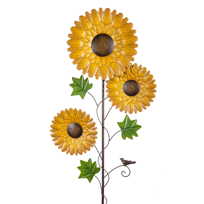Sunflower Garden Metal Stake, 18"x2.5"x54.25"inches