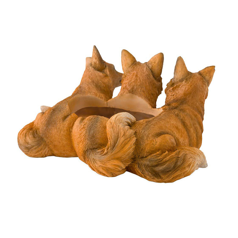 Trio of Foxes Planter, 12.01"x10.63"x5.91"inches