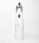 Indoor/Outdoor Metal Angel With Lighted Gift, 8.25"x5.75"x34.75"inches
