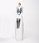 Indoor/Outdoor Metal Angel With Lighted Gift, 8.25"x5.75"x34.75"inches