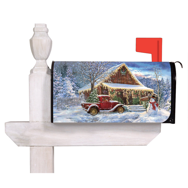 Evergreen Vintage Christmas Magnetic Mailbox Cover, 18 x 20 inches