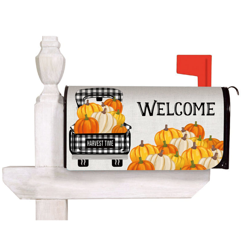 Pumpkin Plaid Truck Mailbox Cover,56775