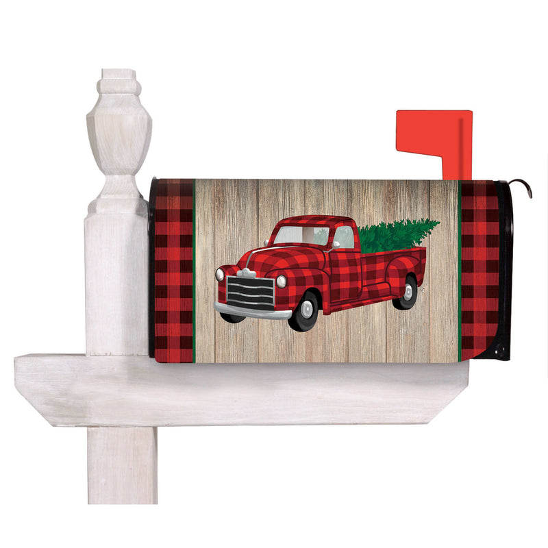 Holiday Plaid Truck Mailbox Cover