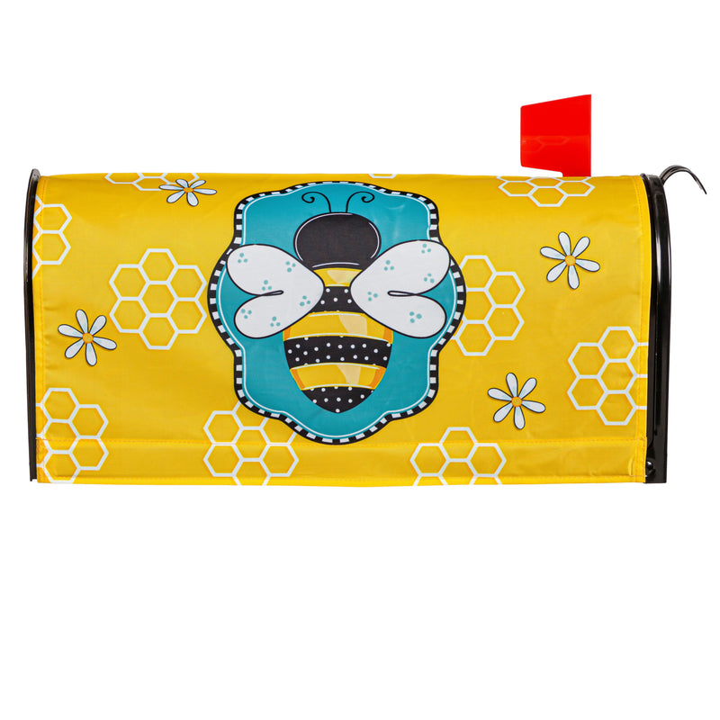 Evergreen Mailbox Cover,Buzzing Bee Mailbox Cover,18x20.5x0.1 Inches