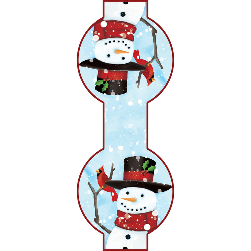 Snowman Mailbox Saddle with Magnetic Mailbox Door Decor Set,56830s