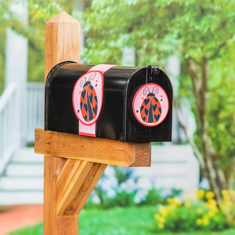 Love Bug Mailbox Saddle with Magnetic Mailbox Door Decor Set,56833s