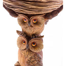 Carved Resin Owls Birdbath,59p82
