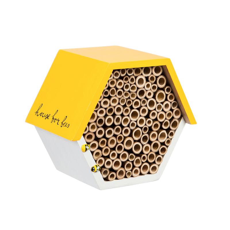 Evergreen 7.25"H Hexagonal Busy Bee House, 7.7'' x 4.3'' x 7.3'' inches.