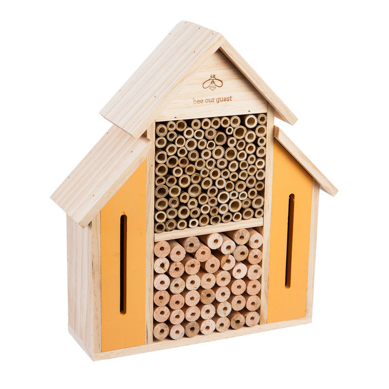Evergreen 14.5"H Farmhouse Bee and Butterfly House, 12.6'' x 4.1'' x 14.6'' inches.