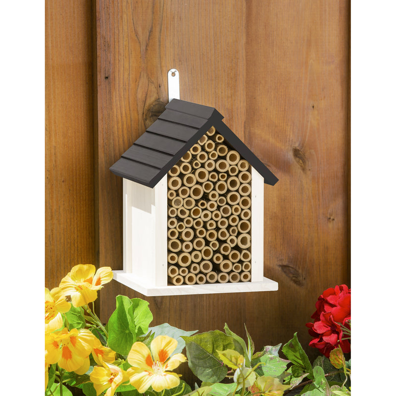 Natural Wood Bee Habitat, White,5bh214