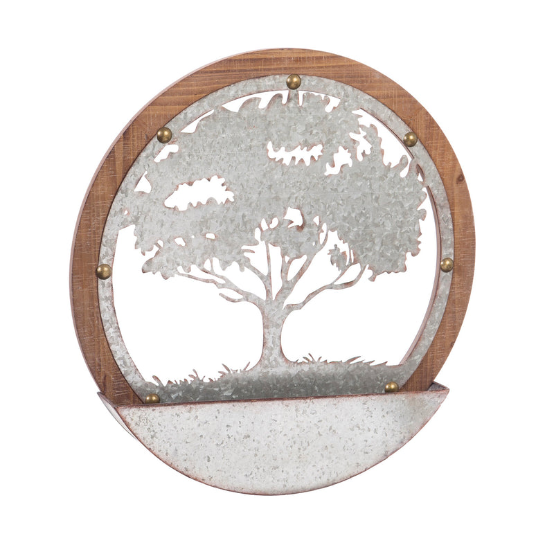 Round Tree of Life Wood and Metal Wall Décor,6awd114