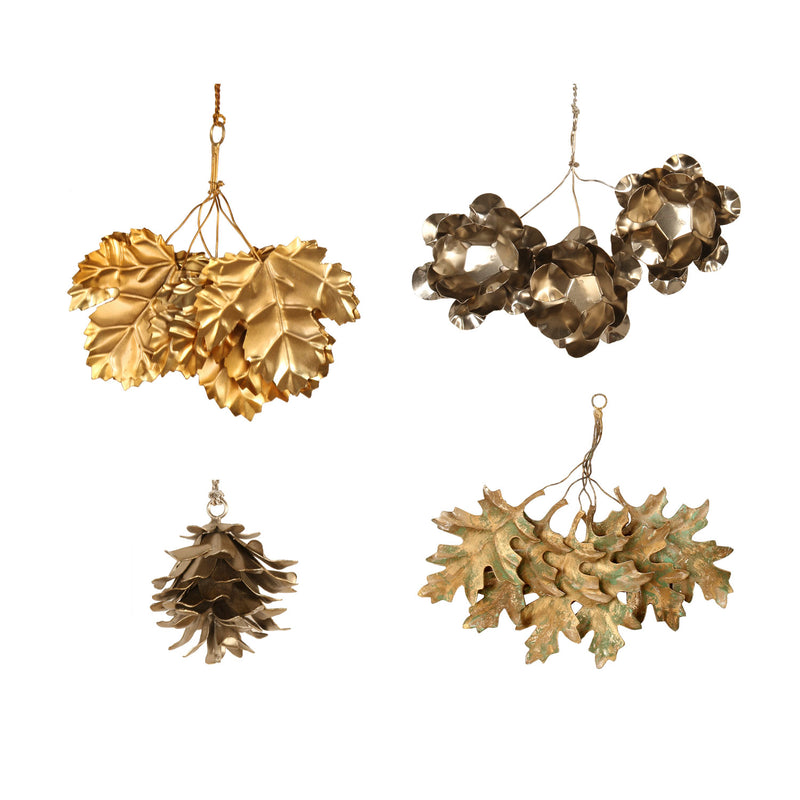 Evergreen Gilded Botanicals Bouquet, 4 Assorted, 6'' x 2'' x 4.5'' inches