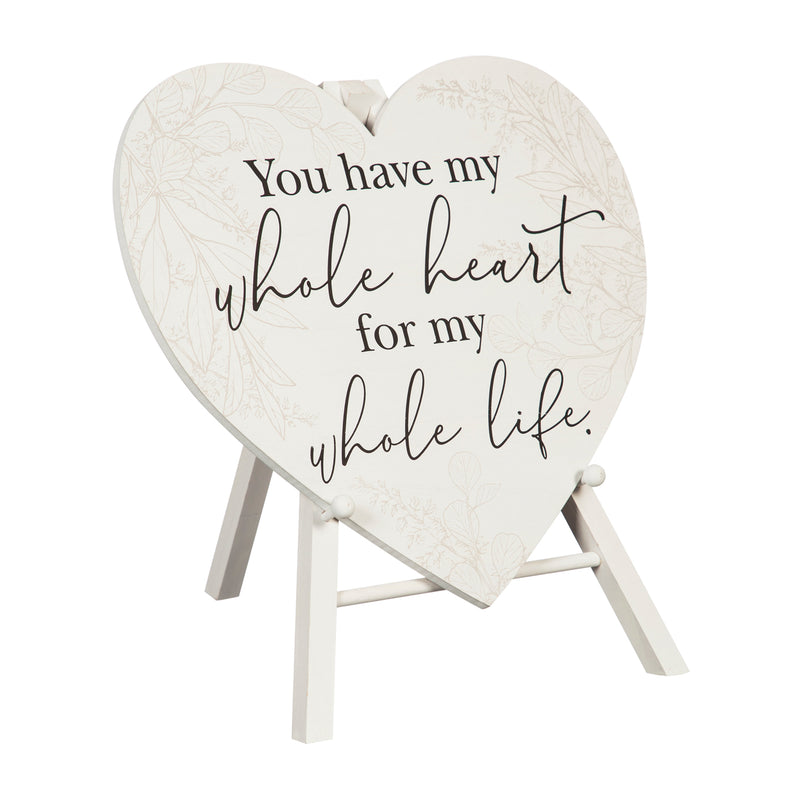 16'' x 15'' Wooden Heart with Removable Easel Back Table/Wall Décor, You have My Heart,6awd572