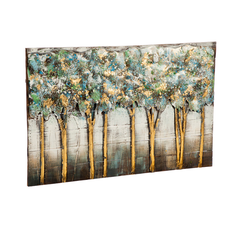 Evergreen Handcrafted Trees 3D Metal Wall Decor, 35.4'' x 23.6'' x 2.36'' inches