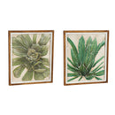 Metal Floral Wall Decor with Wood Frame, 2 Assorted,6awd608