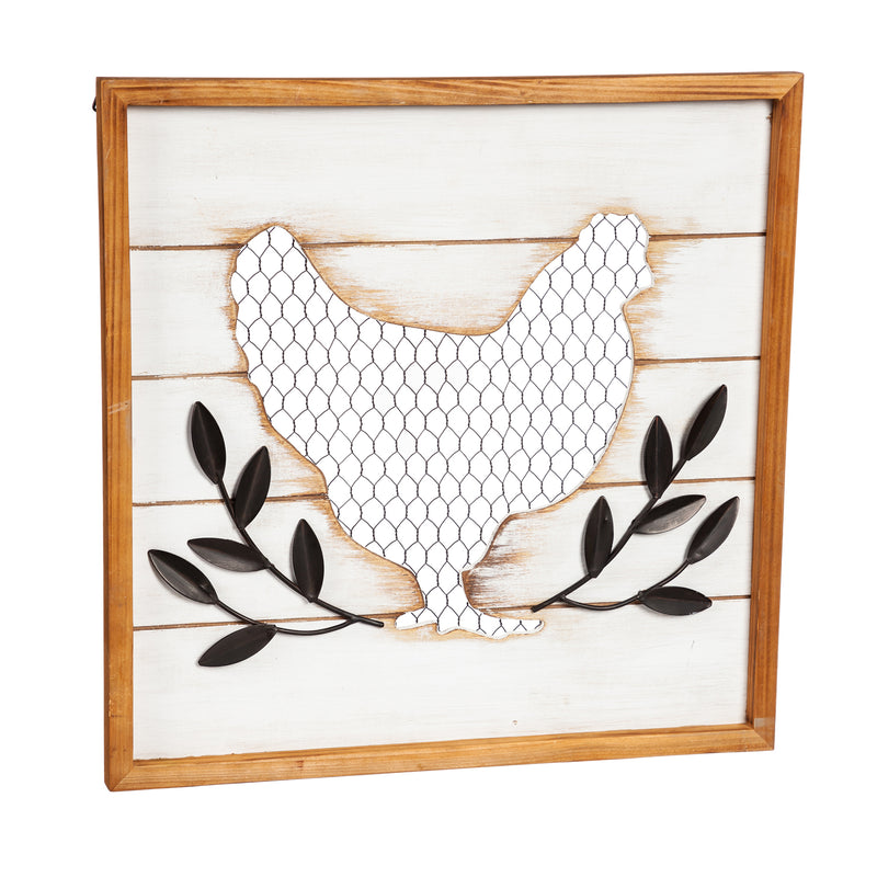 Chicken Wire Metal and Wood Wall Décor,6awd671