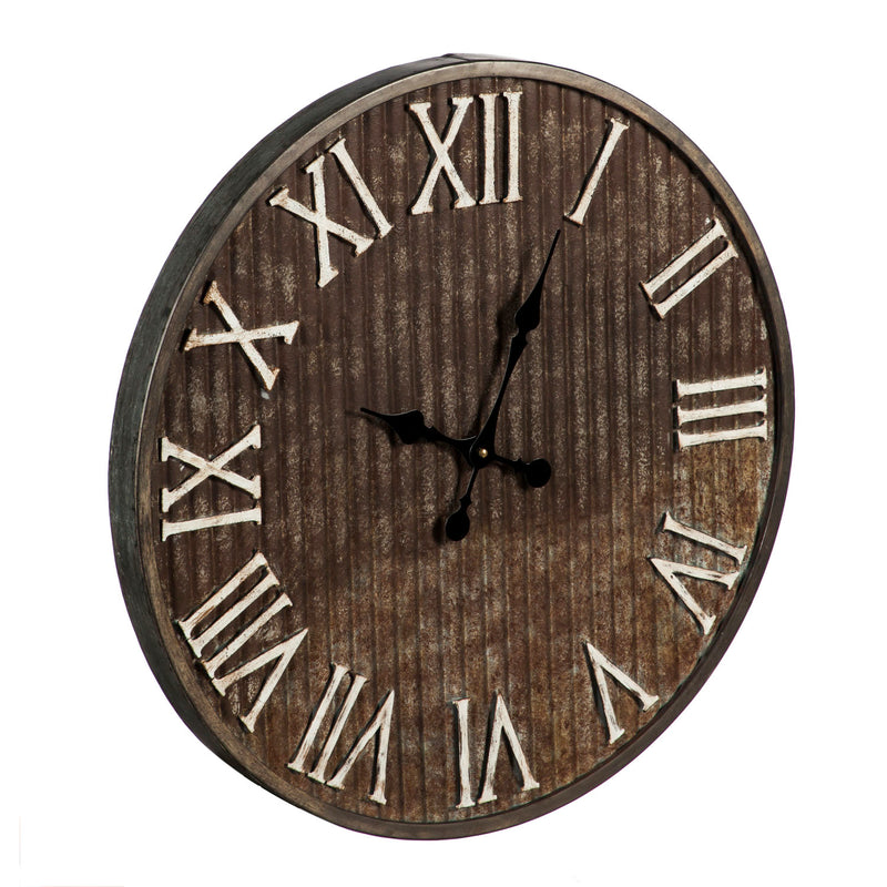 Silas Rusty Galvanized Wall Clock,6cl129