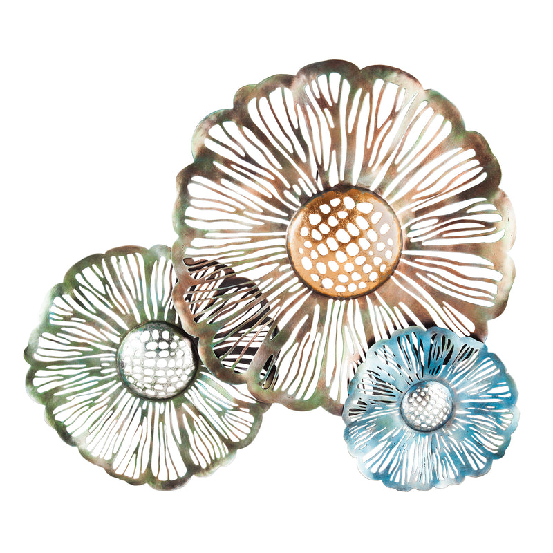 Evergreen Floral Metal Wall Decor, 27.5'' x 2'' x 23.5'' inches