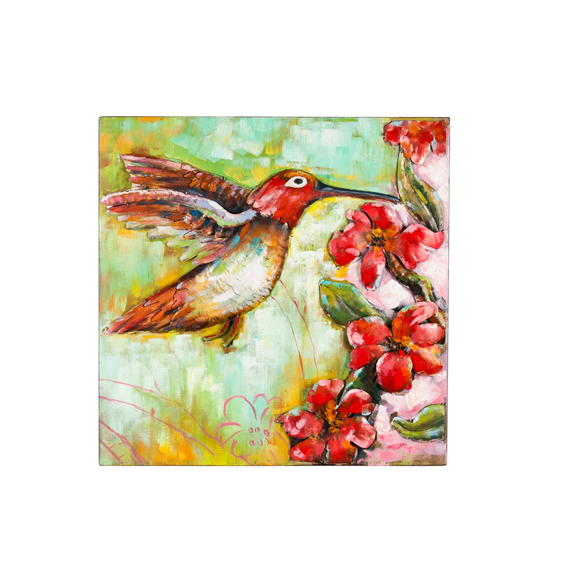 Painted Metal Hummingbird Outdoor Wall Décor,6m623