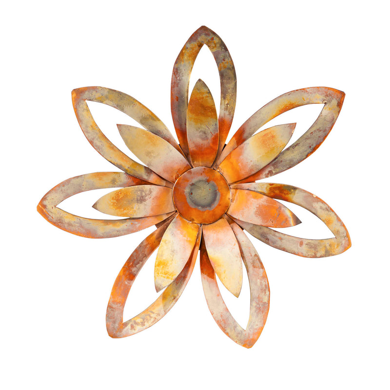 Copper Metal Floral Outdoor Wall Décor,6m654