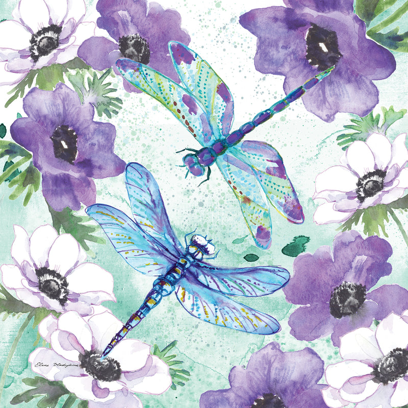 Evergreen Dragonfly Duo Outdoor Wall Canvas, 24"x24", 24'' x 1.5'' x 24'' inches