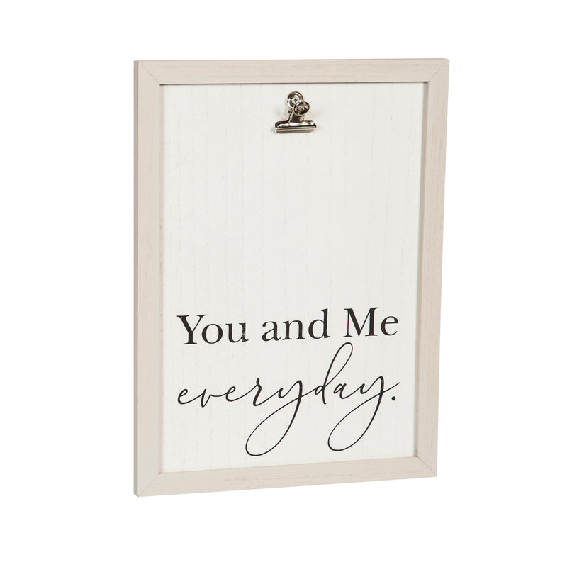 12'' x 16'' Wooden with Metal Clip Wall Decor , You and Me Everyday,6w437