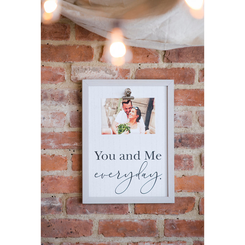 12'' x 16'' Wooden with Metal Clip Wall Decor , You and Me Everyday,6w437