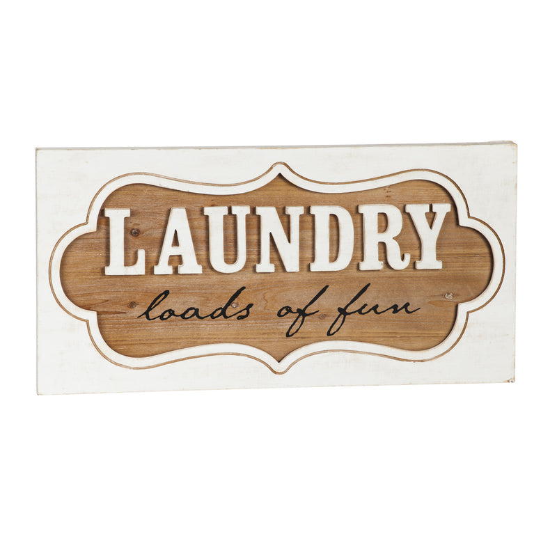 "Laundry Loads of Fun" Wood Wall Décor,6w454