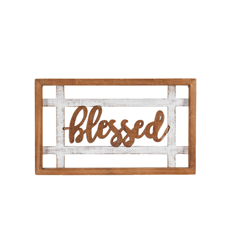 Wood Blessed Framed Wall Décor,6w484