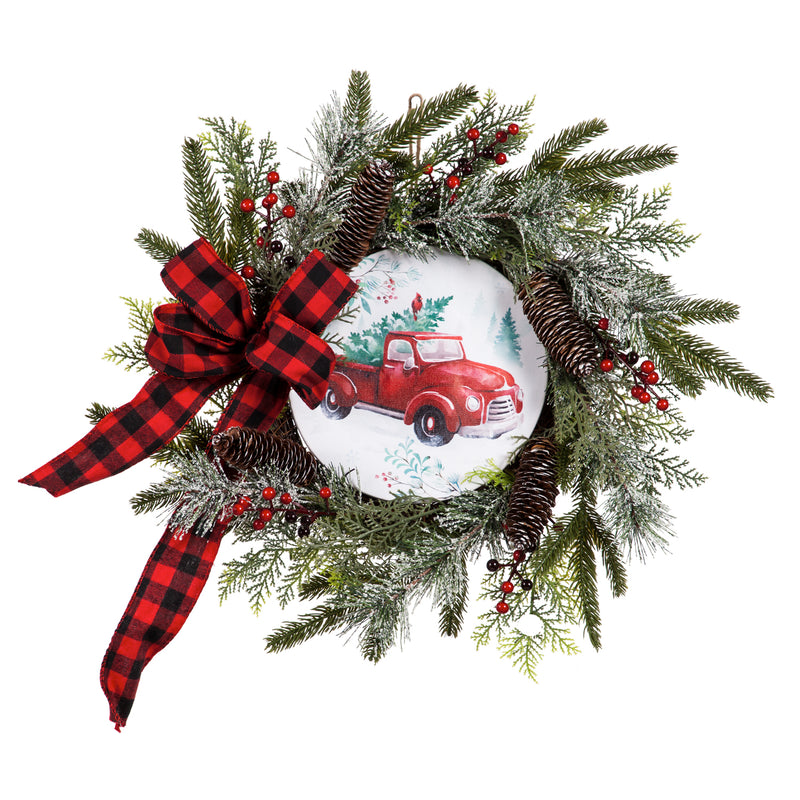 Wreath with LED Canvas, Christmas Heritage,6wc737728