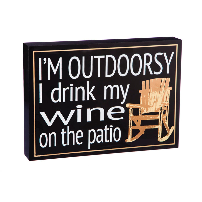 Cape Craftsman I'm Outdoorsy Wooden Plock, 14'' x 2'' x 10'' inches