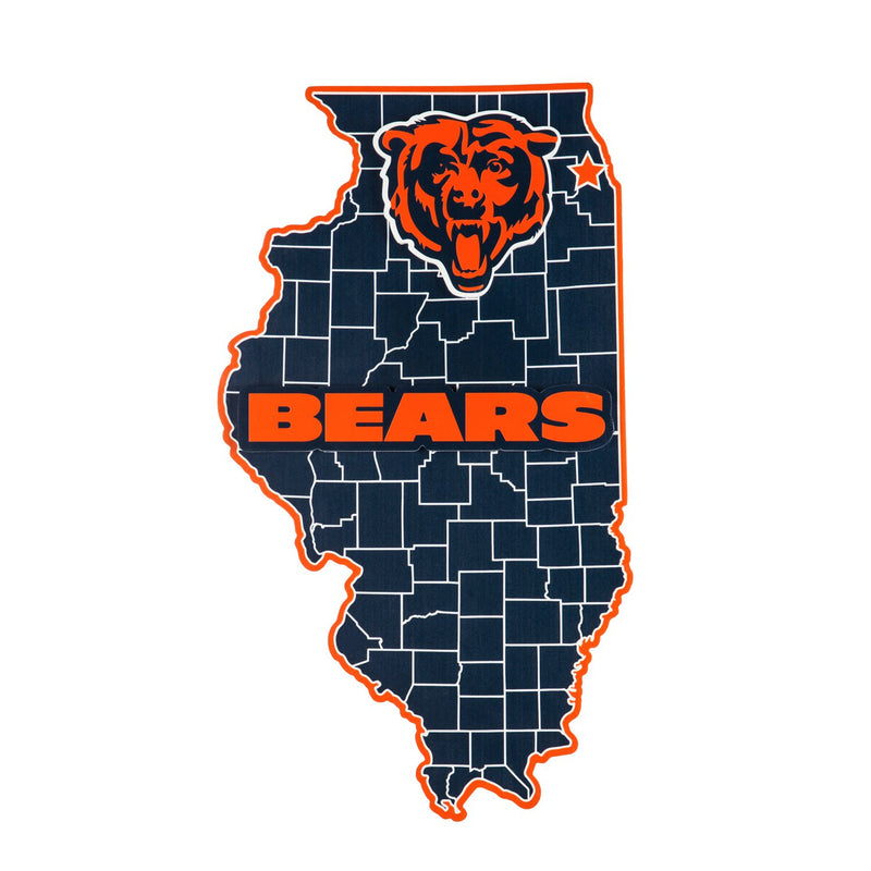 State Shape Wall Décor,, Chicago Bears,6ws3805