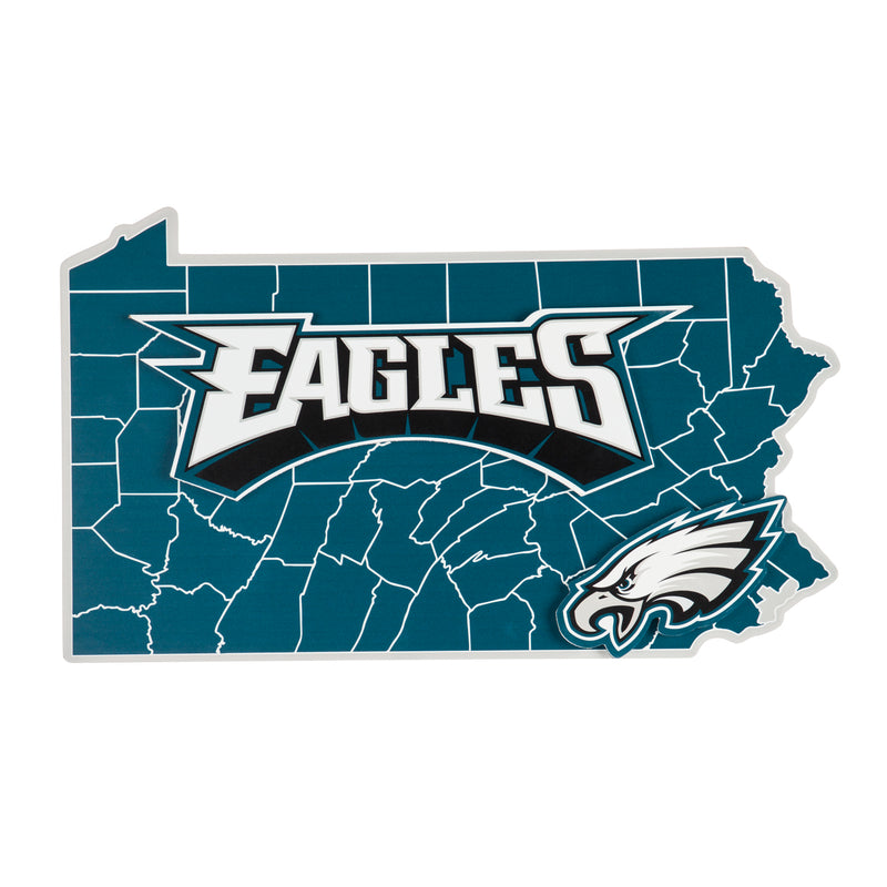 State Shape Wall Decor, Philadelphia Eagles,6ws3823