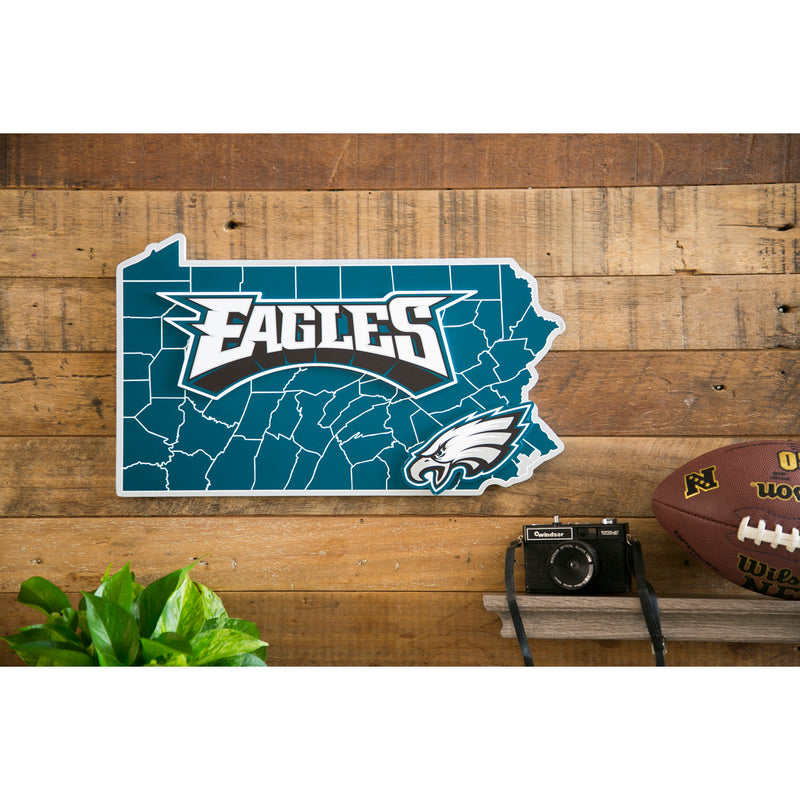 State Shape Wall Decor, Philadelphia Eagles,6ws3823