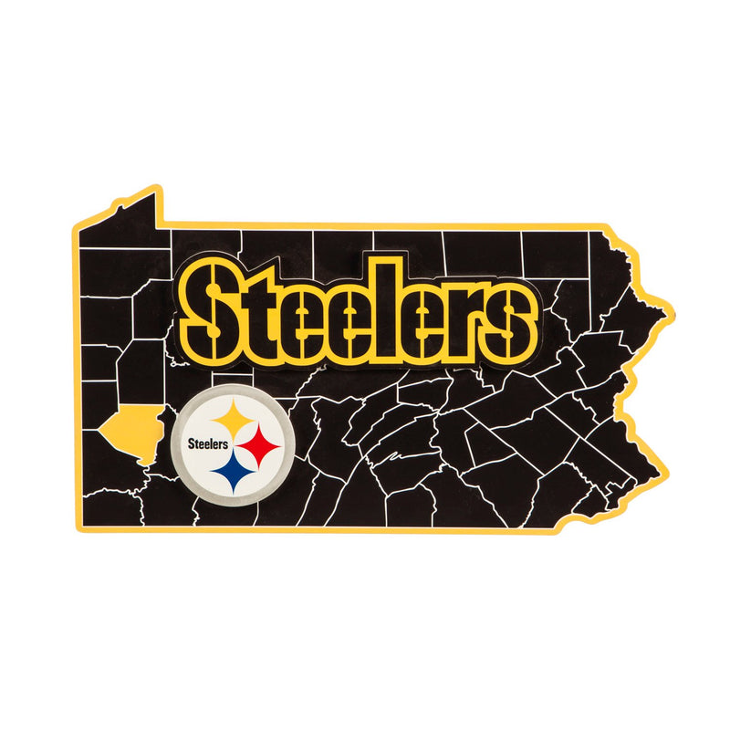 State Shaped Wall Decor, Pittsburgh Steelers,6ws3824