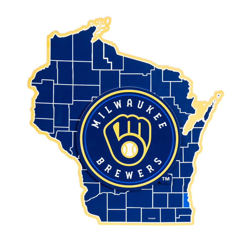 State Shape Wall Décor, Milwaukee Brewers,6ws4215