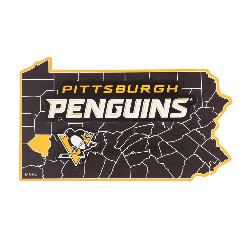 Team Sports America State Shaped Wall Decor Pittsburgh Penguins
