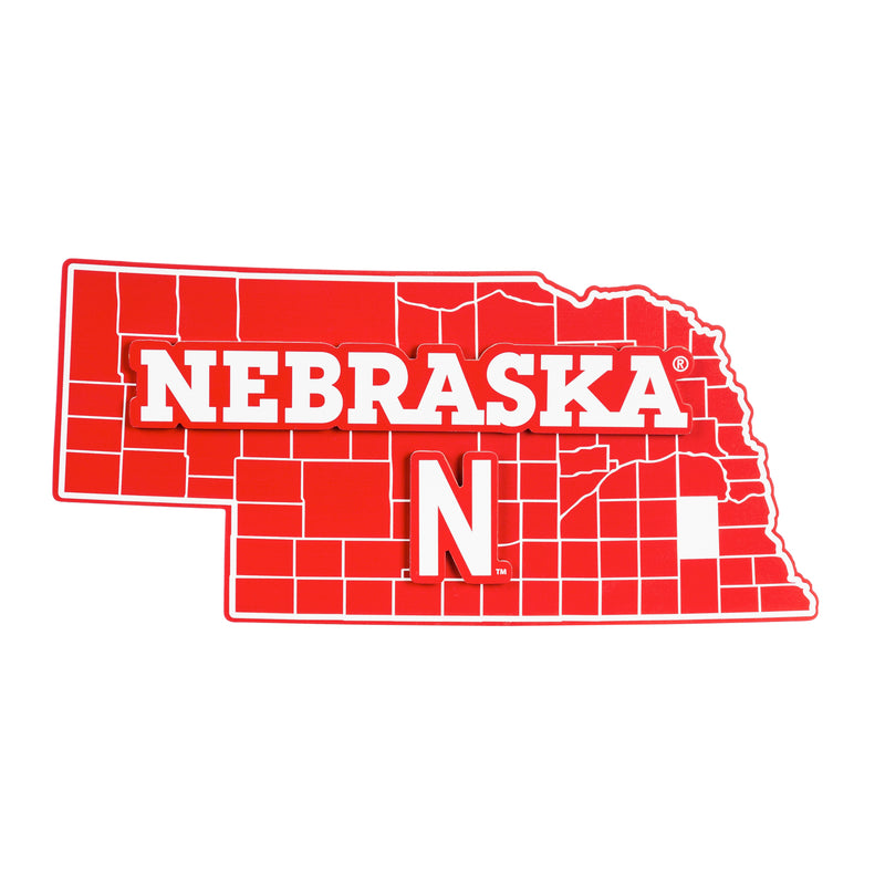 State Shape Wall Décor,, University of Nebraska,6ws949