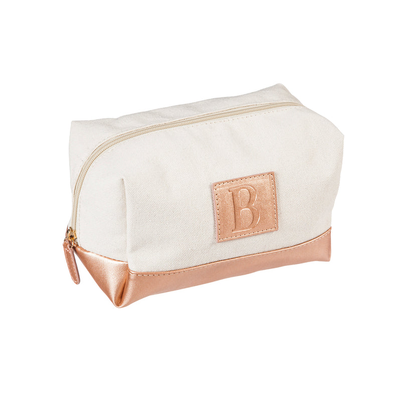 Canvas Monogram Toiletry Bag with Vegan Leather Trim, 15 Designs, 2 of each, 30 pcs total,7ccc046