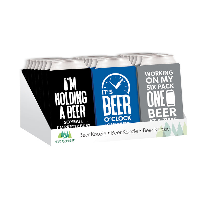 It's Beer O Clock Somewhere Beer Koozie, 3 Designs, 8 of each, 24 pcs total, 4.13"x0.15"x5"inches